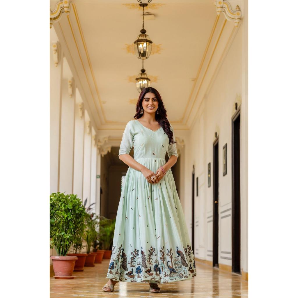 Paksiatni Desigenr Bollywood Gown Dupatta Set Indian Wedding Wear Anarkali Suit