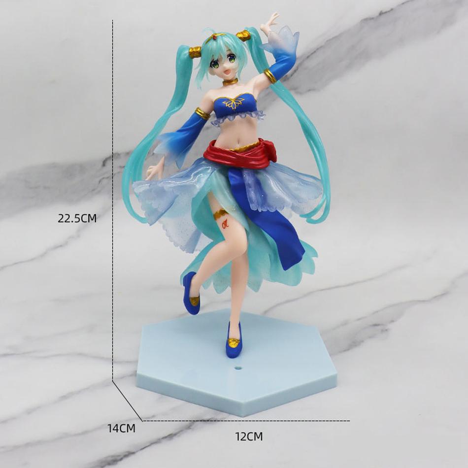 Hatsune Miku 21cm Anime Figure Kawaii Thumbelina Vocaloid Wonderland PVC Action Figure Collection Model Doll Ornaments Toys Gift