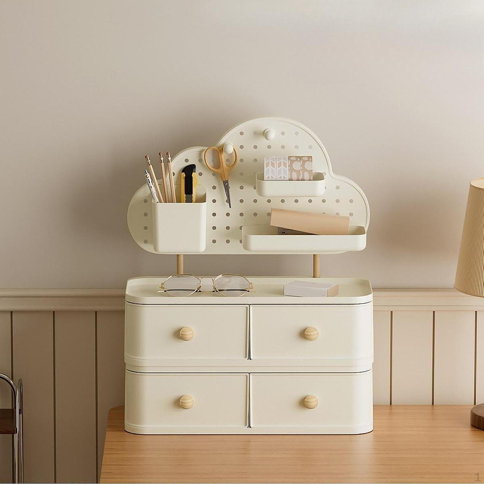 

Настольный органайзер для макияжа и канцелярских принадлежностей с перфорированной панелью для дома и офиса 2Layer35.5x14.5x43cm