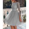 Rochie cu mânecă lungă pentru femei Rochie de seară cu talie înaltă Rochie pentru petrecere Cocktail Rochie subțire la modă pentru femei