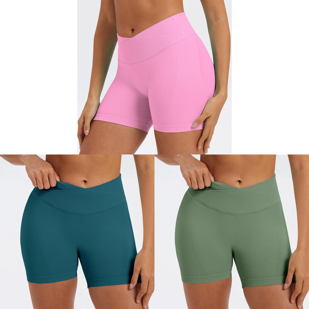 Womens Yoga Shorts With Nylon Fabric For Running And Fitness Activities