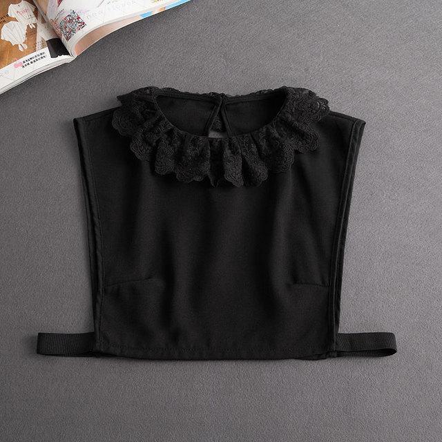 Fashion  Front Tie White Fake Collar for Women Stand Detachable Collar Fake Girls Vintage Lace Ladies False Blouse Collar