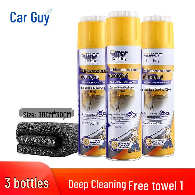 Chepu Multi-functional Foam Cleaner: 3-Pack for Car Interiors & Oil Stains