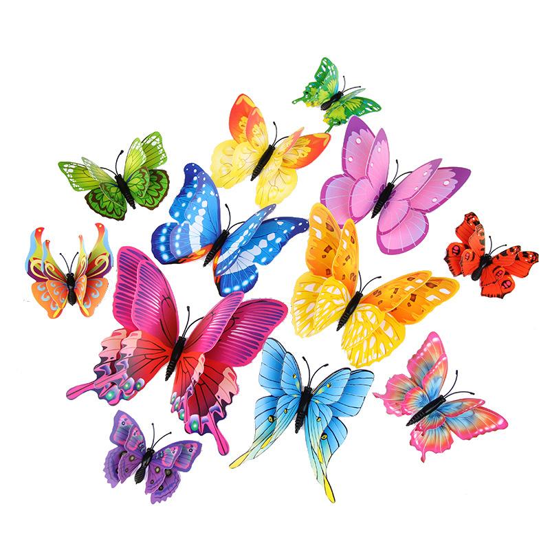 3D Butterfly Wall Stickers Decor Butterflies for Wedding Decoration Magnet Fridge Decals Decoration Sticker Pvc Color Sticker