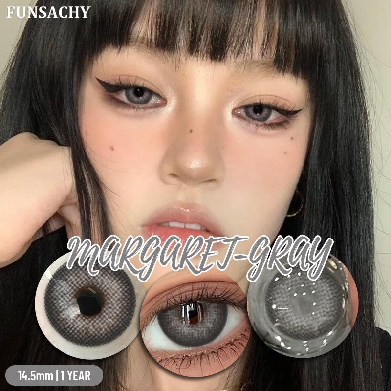 FUNSACHY 2PCS Contact Lenses Fashion Korean Brown Lenses for Eyes Grey Colored Contacts Cosmetics Blue Beauty Pupil Yearly Use
