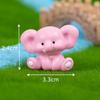 Mini Pink Elephant Ornament Cute Animal Figurine Dollhouse Micro Landscape Car Decoration Miniature Toy
