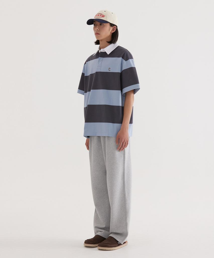COVERNAT C Logo Rugby Collar T-Shirt Charcoal