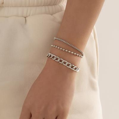 Hip-hop Metal Hollow Bead Chain Set Jewelry, Niche Design Bracelet