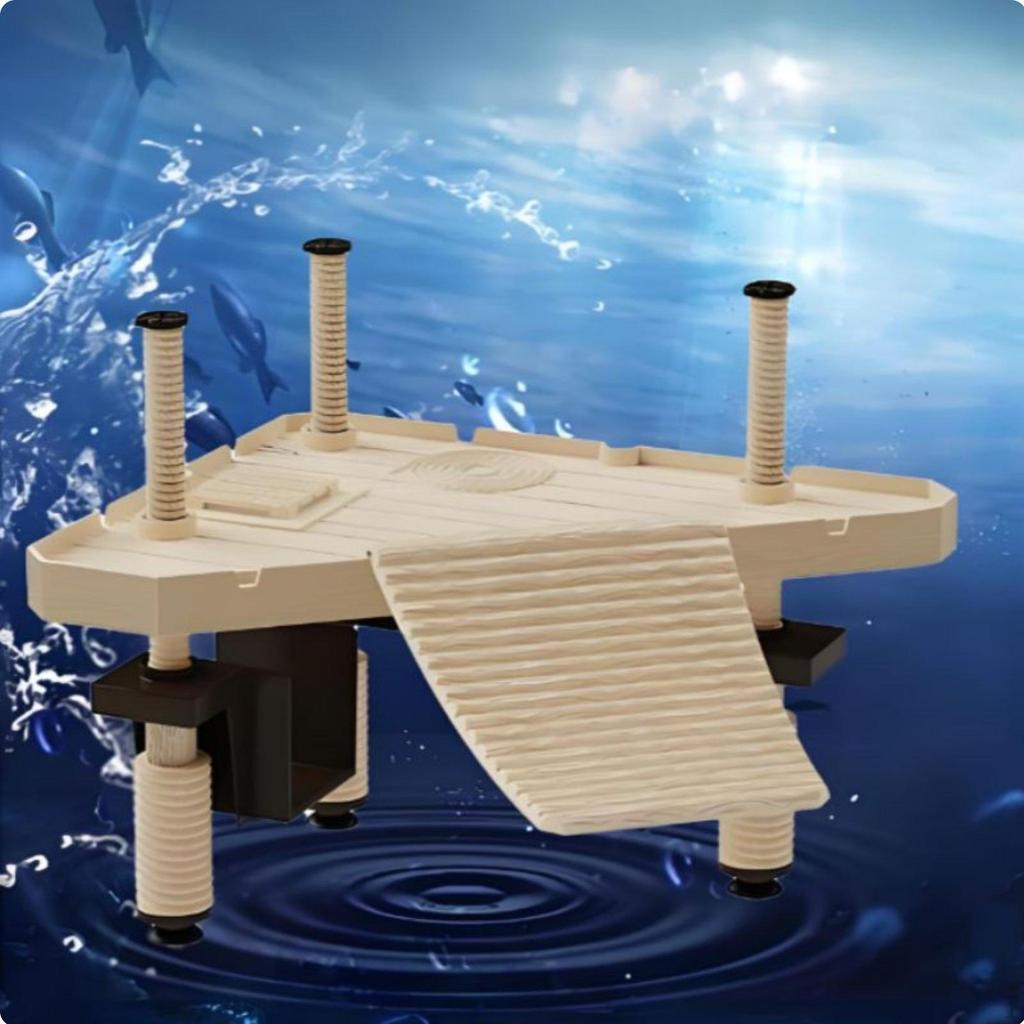Buoyant Turtle Basking Dock AutoAdjusts to Water Level Ramp with Suction Cups Material for