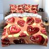 Heart Shaped Decorative Sticker Set Soft Comfortable Duvet Cover Bedding Set Included 1*Duvet Cover & 2*Pillowcases, Gift