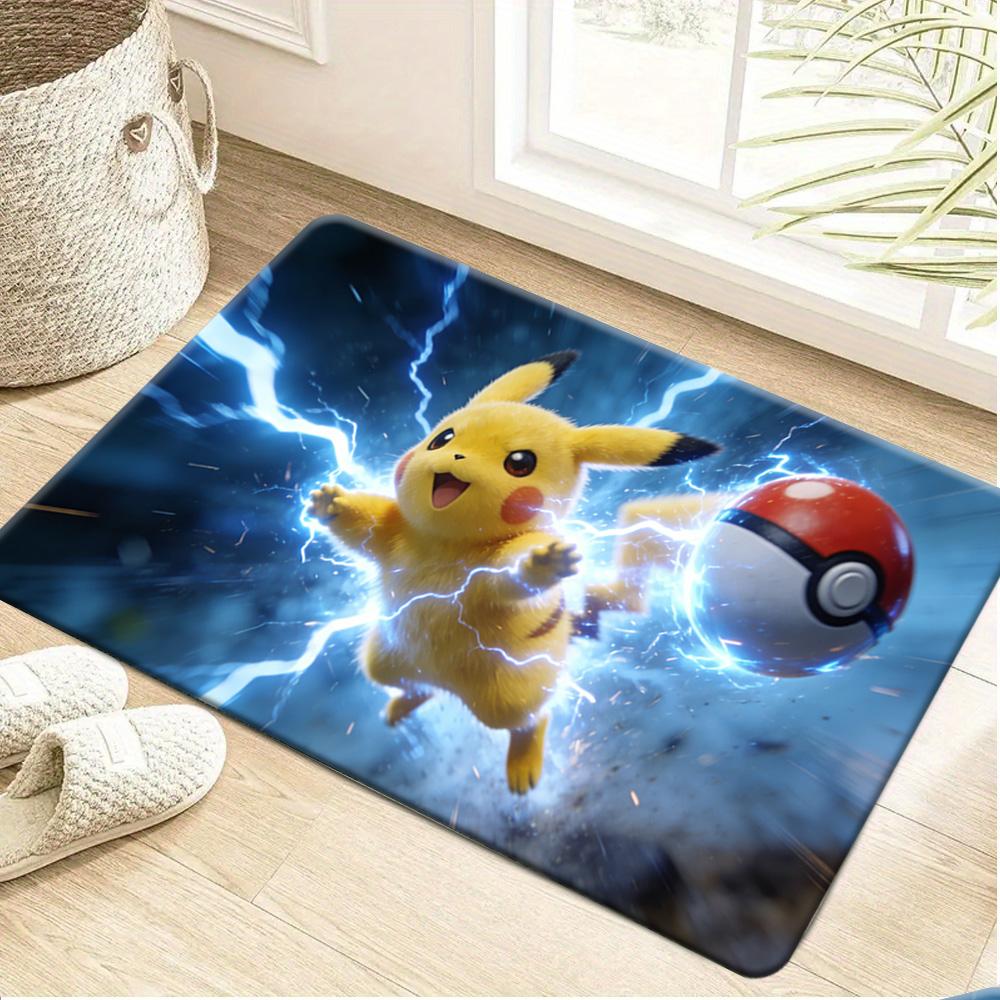 Pokemon Starters Evolution Print Non-slip Doormat, Soft Absorbent Floor Mat for Home Entrance Living Room Bedroom Decor Rug