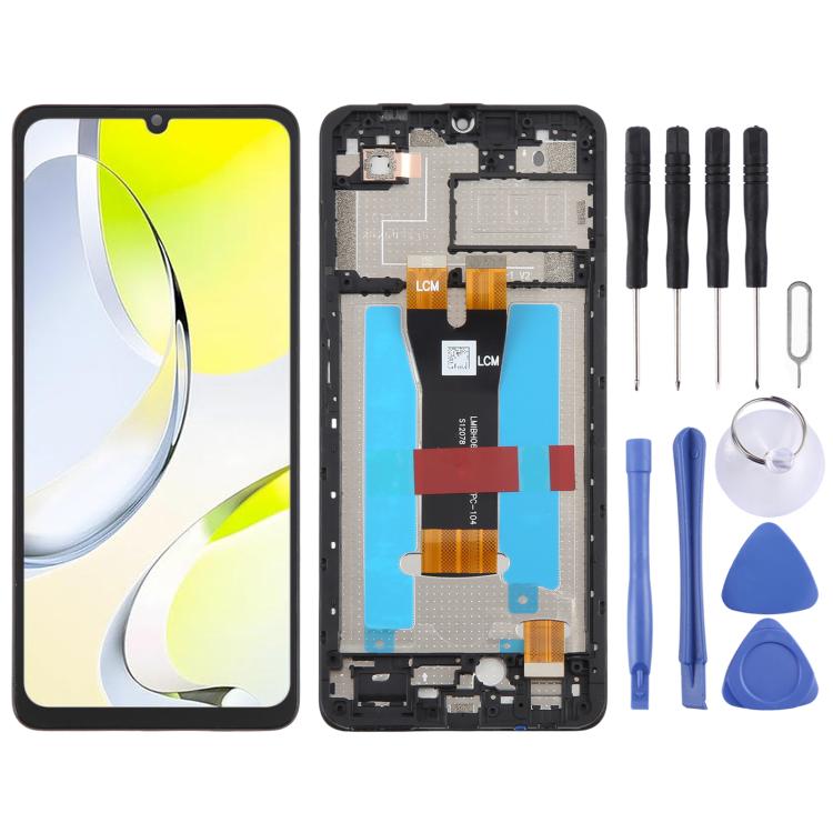 LCD Képernyő Digitalizáló Teljes Szerelvény Kerettel For ZTE Blade A76 4G Z2474 fekete