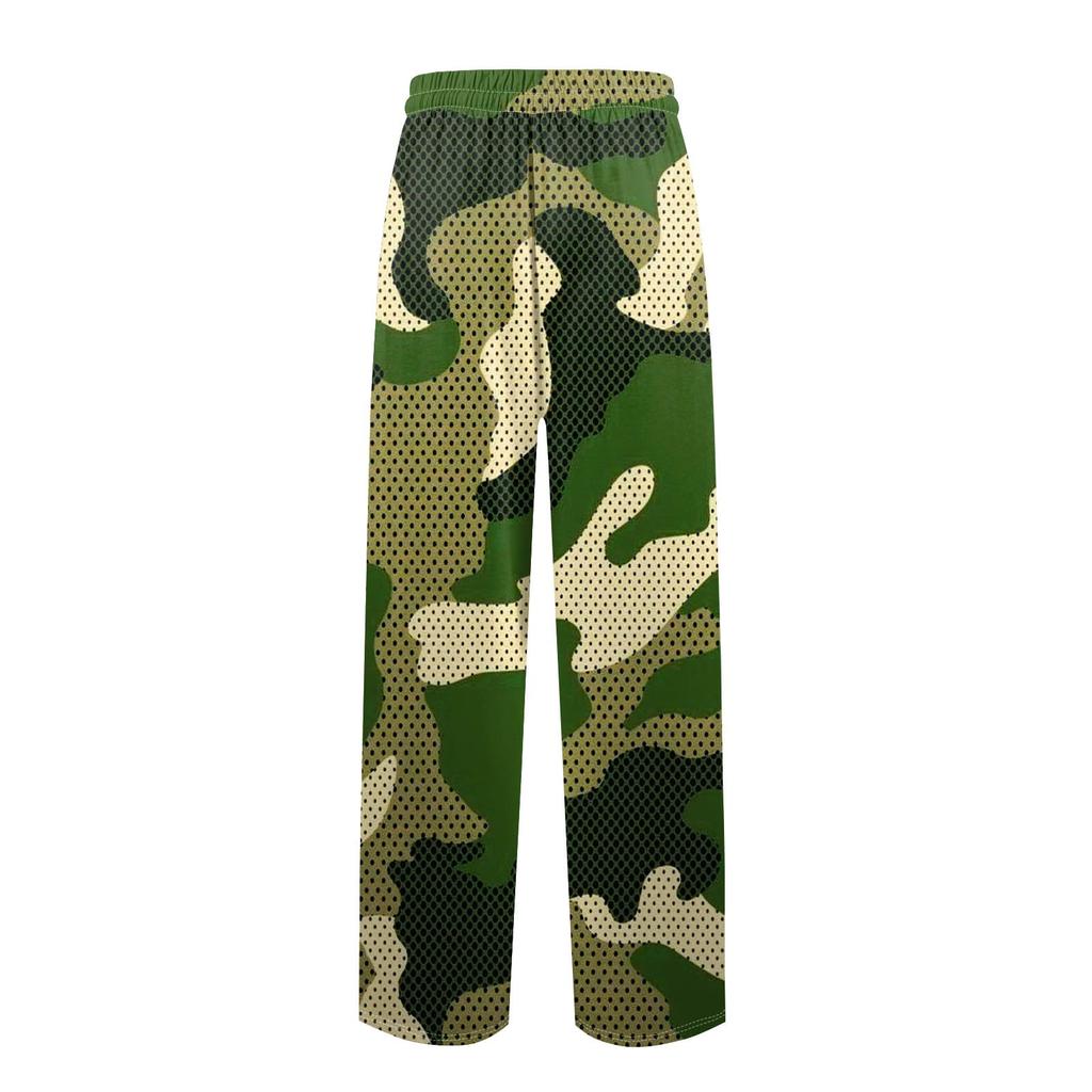 Pánské pletené módní kalhoty pro volný čas s potištěnou kapsou Pyžamové kalhoty