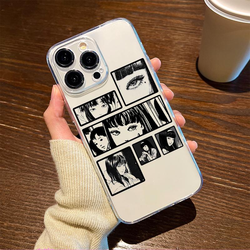 Tomie cool comics girl pattern design Phone Case Transparent Phone Case For iPhone 16 15 14 13 12 11 Pro Max XR Plus