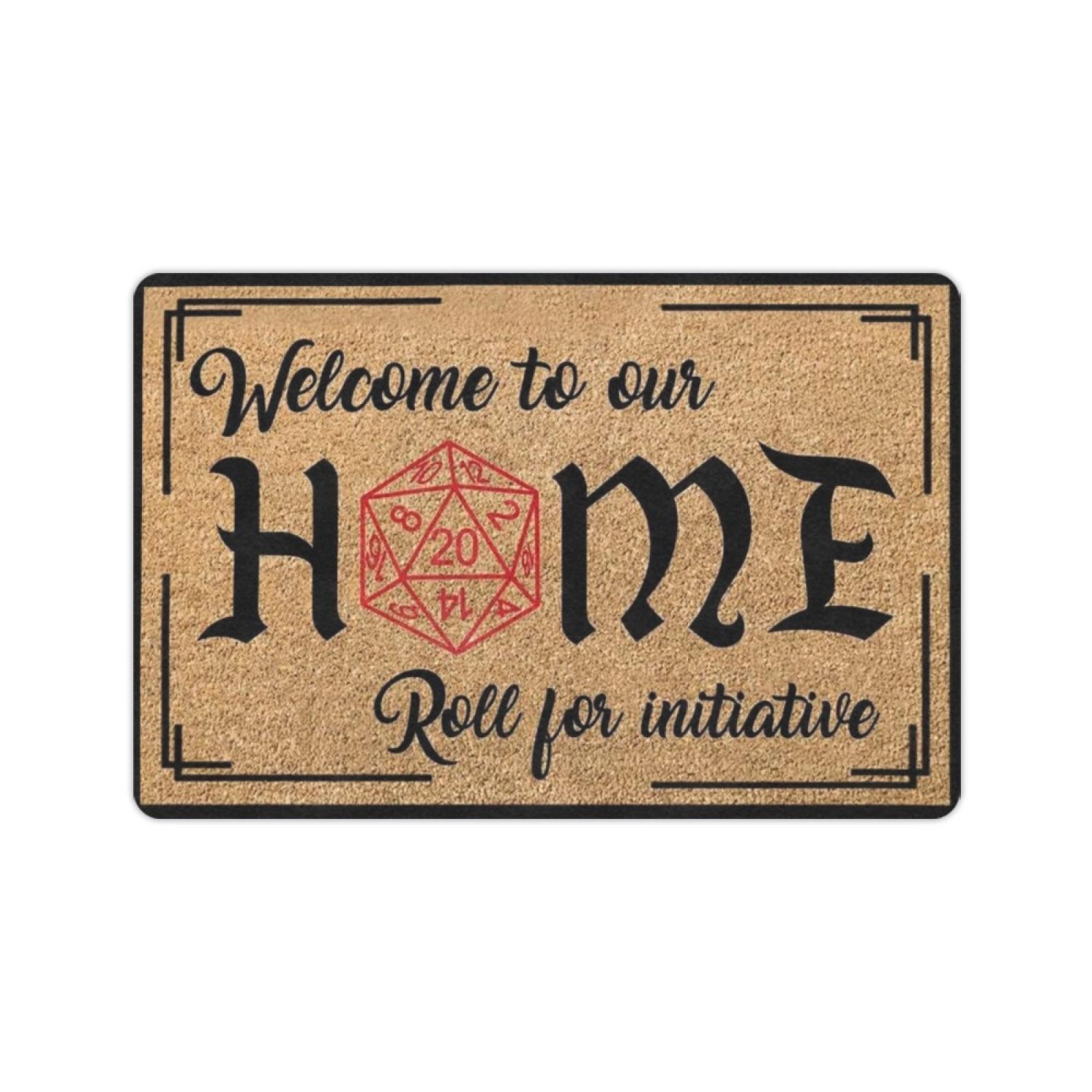Welkom Thuis Roll for Initiative Gaming Deurmat Antislip Rubberen Vloermat Huiswarming Welkomstmat voor Buitenentree 18x30 Inch
