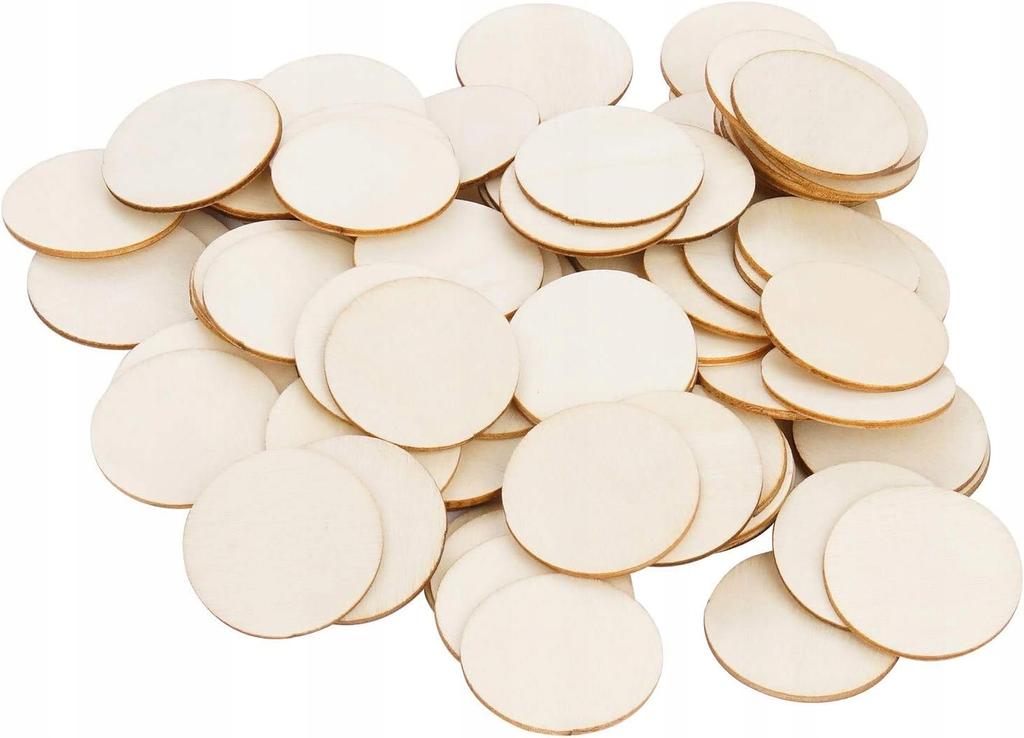 Wooden scrapbook plywood circles 50pcs Wheel for painting and decorating 5cm