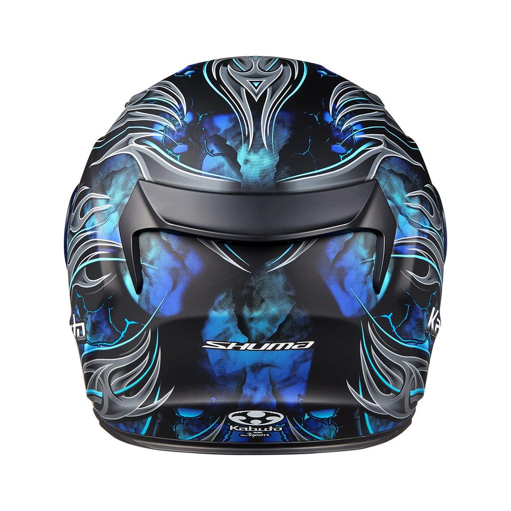 OGK Kabuto SHUMA FLAME Motorcycle Flat Size 2086224 Helmet, Black/Blue, M,