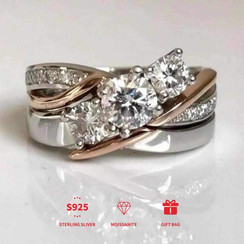 silver Moissanite ring, wedding anniversary gift, surprise gift for wife, elegant and luxurious women's ring