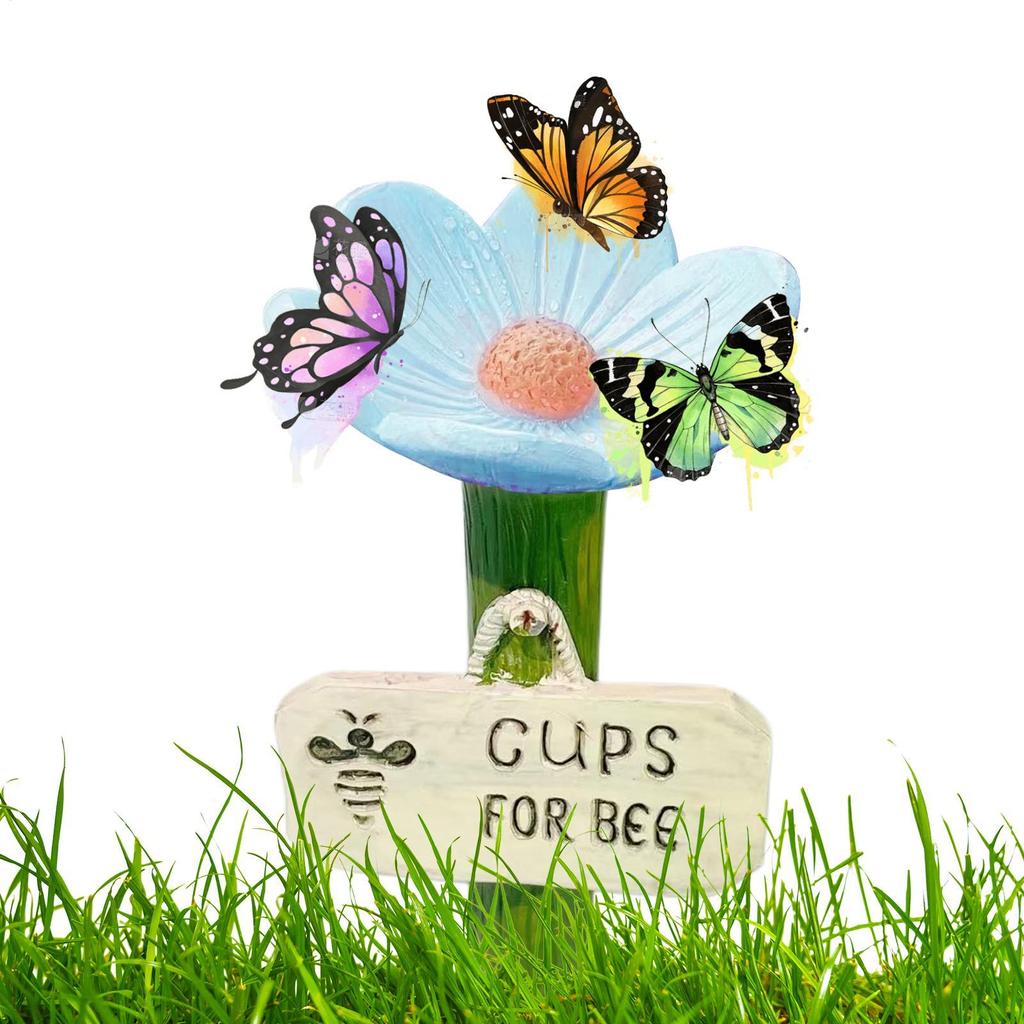 Station d'abreuvement pour abeilles en forme de fleur Jardin Extérieur Mangeoire à papillons Bol pour boire les pollinisateurs Bol d'abreuvement pour papillons Tasses Mangeoires
