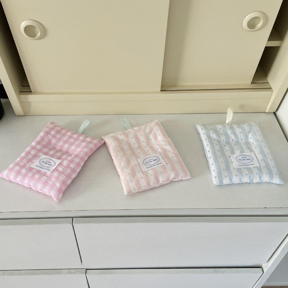 Ins Style Grid Pattern Coaster Portable Cotton Cloth Insulation Pad Drink Coasters  Home Decoration