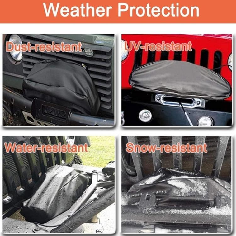 Fabric Winch Cover Heavy Duty Winch Protection Cover Tear Resistant Cover for Electric Winches Easy Installation