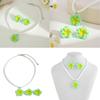 Romantisches Blumenanhänger-Halskettenset Harzschmuck Seilkette Choker Mit Ohrringen Elegant Frauen Süß Lieblich Sommer Strandmode Boho Schmuckset