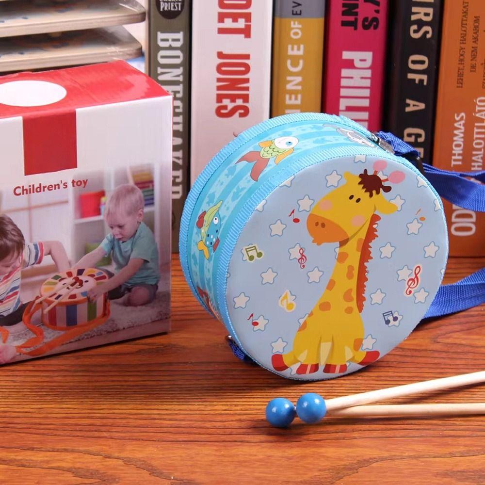 Double Sided Children's Drum Toy Wooden Material Musical Instrument Drum  Rhythm Development
