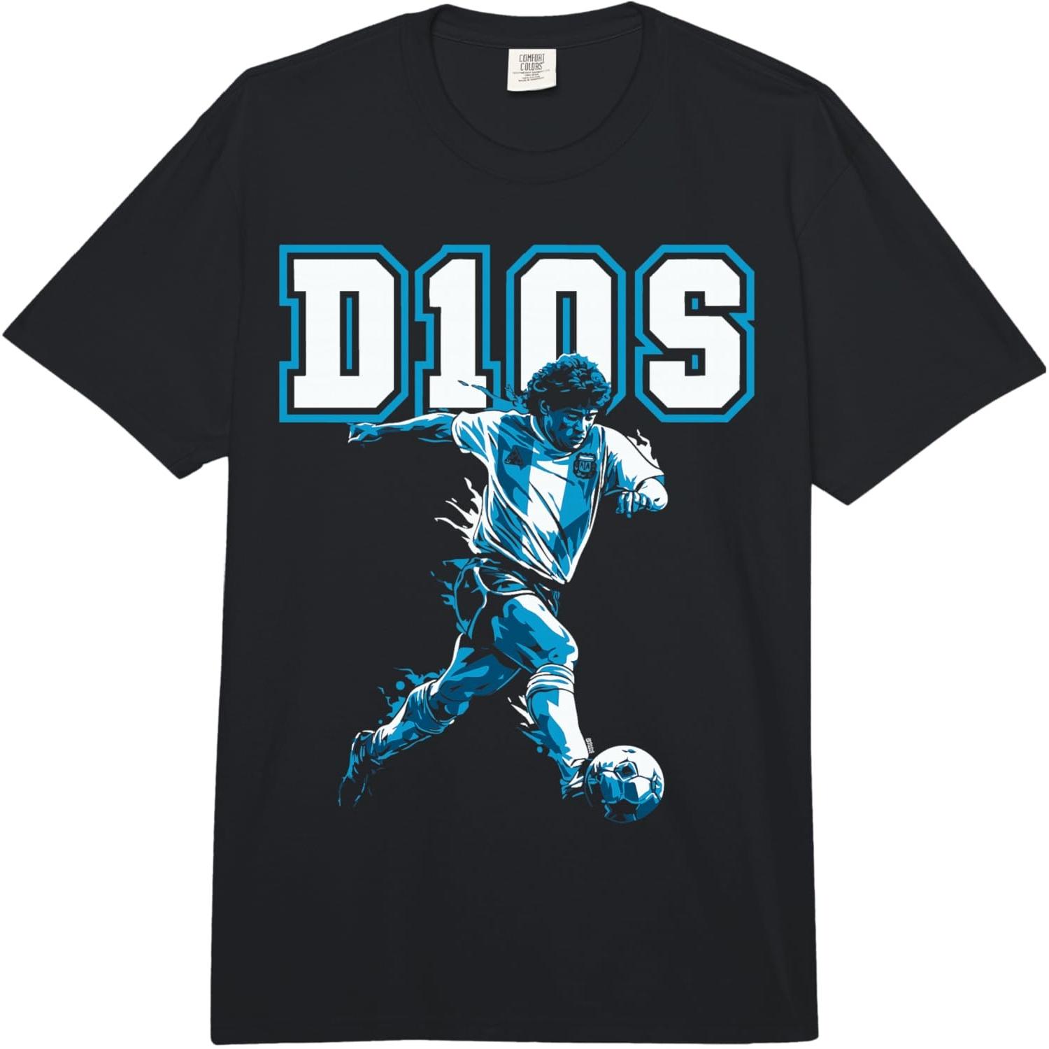 

D10S Diego Maradona Classic #10 _Dios Soccer Football Comfort Colors Adult Heavyweight T-Shirt XXXXXL різнокольоровий