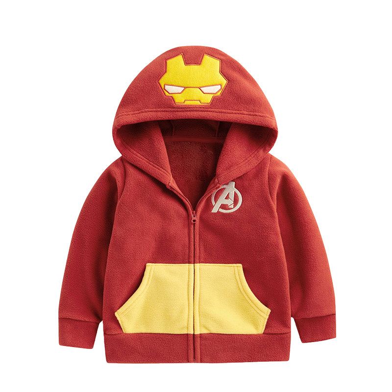 Children's Fleece Autumn and Winter Hooded Cartoon Jacket