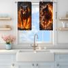 2pcs Flaming Wolf King Decorative Curtains   Suitable for Family and Friends   Sunshade and Privacy-protecting Pole-style