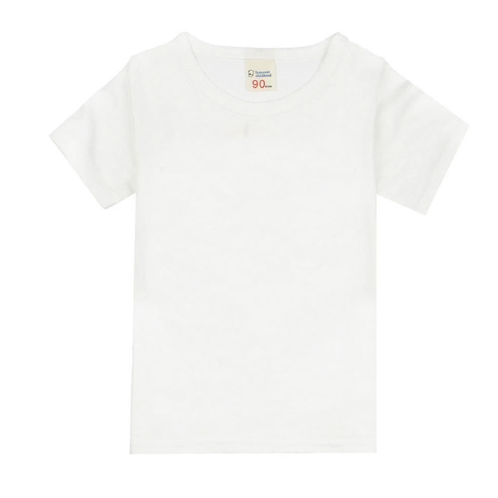 1-14Years Summer Children's Short Sleeve T-shirt Cotton Baby Clothes Boys Girls Blank Infant T-shirt Kids Shirt Solid Tees Tops