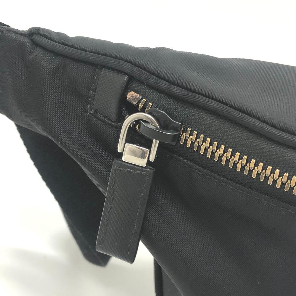 PRADA VL033 triangle plate Waist Pouch Bag body bag Nylon Black