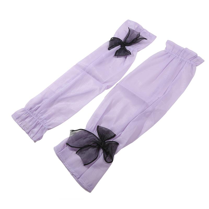 Sun Protection Arm Sleeves Fingerless Breathable Bow Ice Silk Sleeve Arm Covers Summer Arm Warmers Cycling