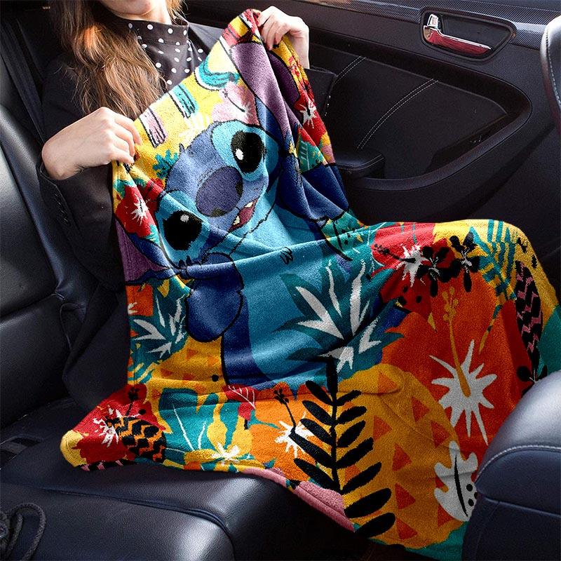 1pc Stitch Printing Blanket - Soft, All-Season Throw for Office Blanket, Personalized Gift with Adorable Cartoon Design