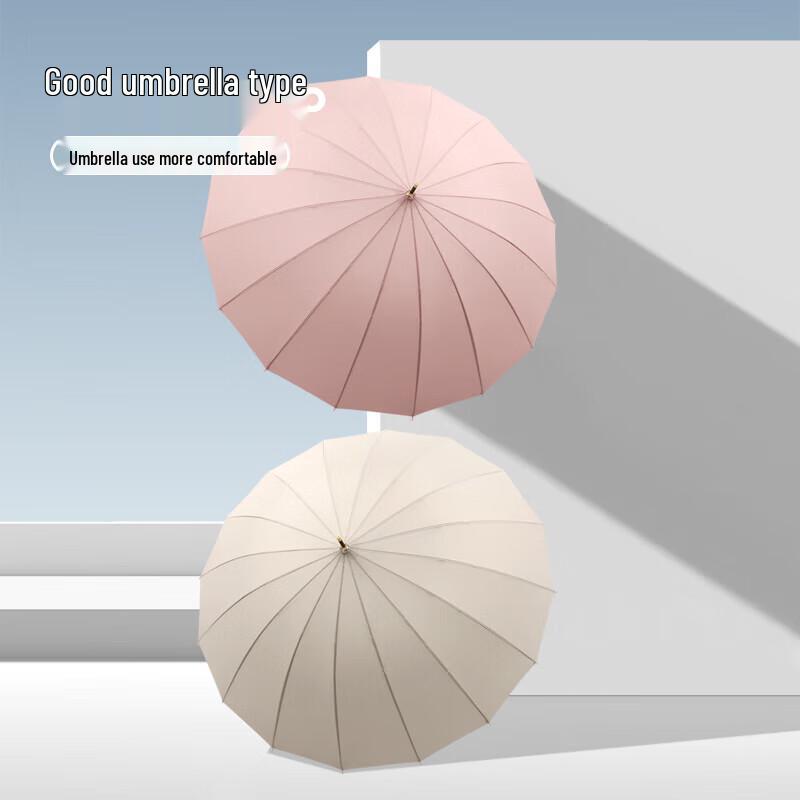 MAYDU Regenschirm mit 16 Rippen, verstärkt, langer Griff