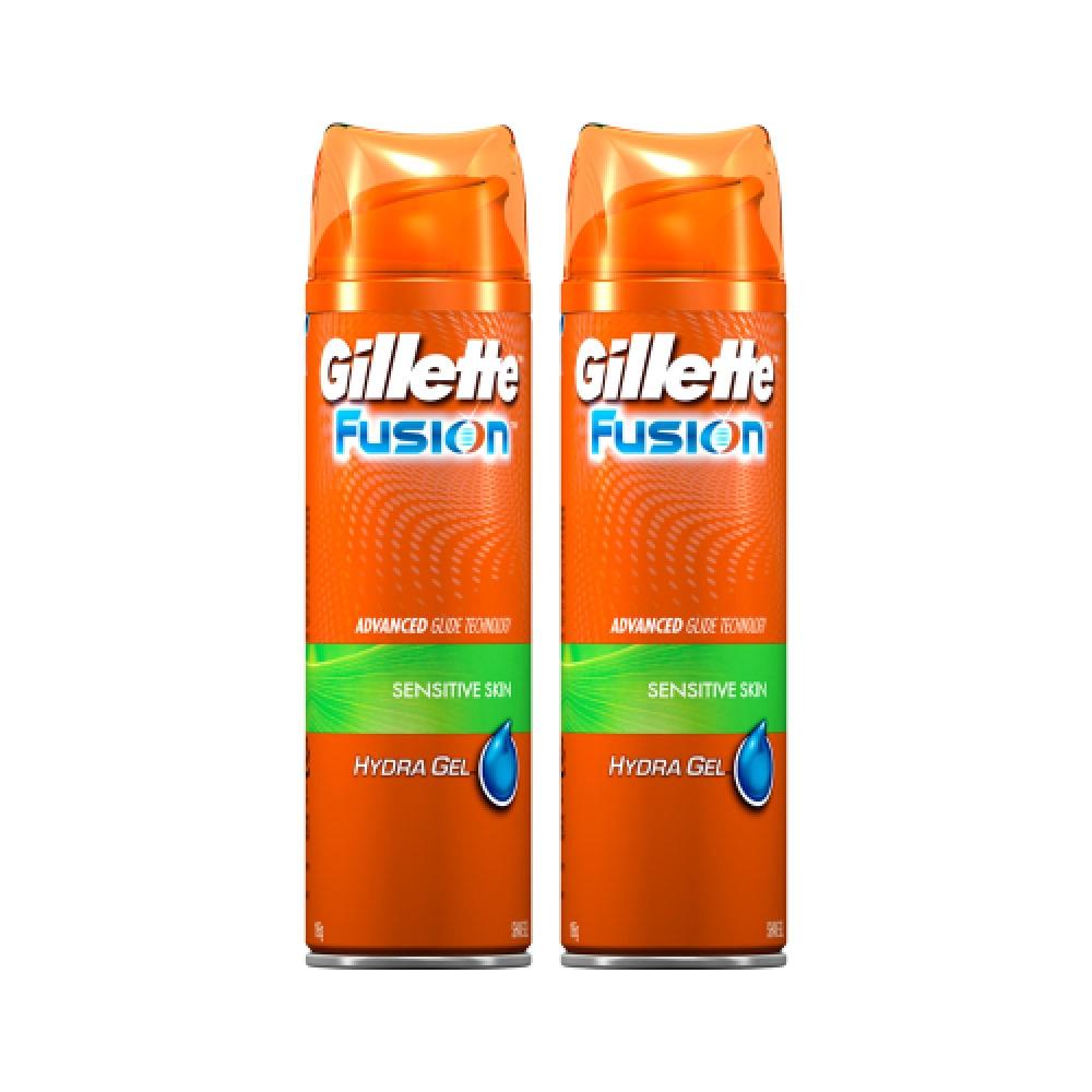 Gillette Fusion Hydra Gel Sensitive Skin 195g 2 Pack