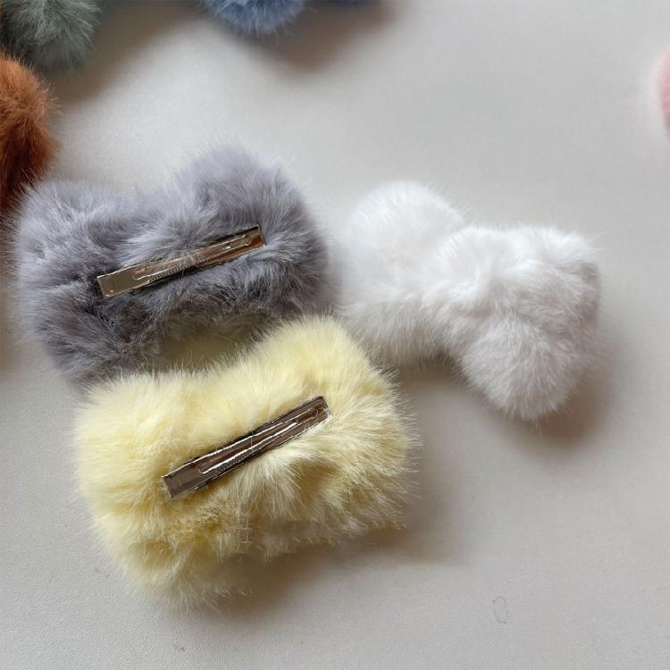 Lovely Hairpin Plush Bowknot Shape Hair Barrettes Girls Braids Bangs Hair Clip