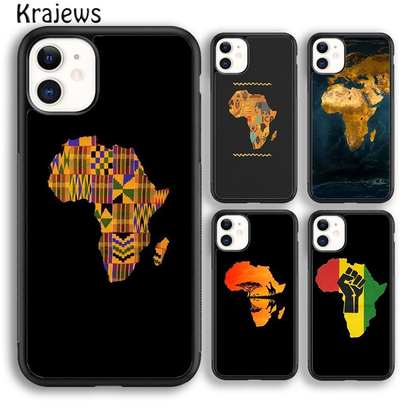 Krajews Africa Map Geography Soft Phone Case Cover For iPhone 17 Air 16 15 14 Plus 11 12 13 Pro Max Coque Shell Fundas