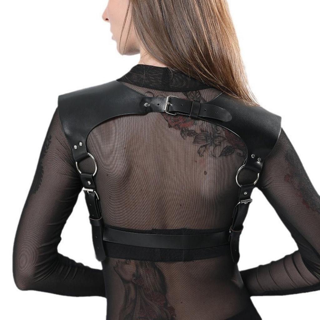 Leather Body Harness for Women, Adjustable Straps, Gothic Punk Style, Sexy Lingerie Accessory, Clubwear Outfit