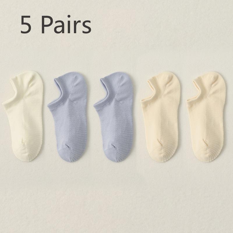 

5 пар женских спортивных носков-лодочек с плотной мочалкой и низким верхом, невидимые, нескользящие 5 Pairs