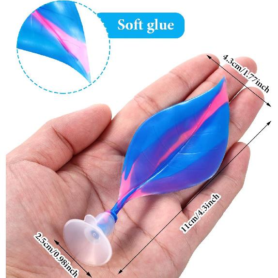 WILLBOND 2 Pcs Blue Pink Silicone Betta Fish Bed Leaf Hammock Betta Fish Tank Accessories Decorations for Aquarium Ornaments, Practical Resting Spot,