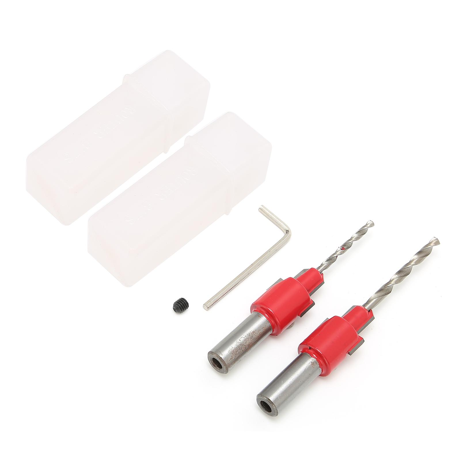 

2Pcs Countersink Drill Bit Aircraft Type Hole Taper Counterbore Screw Bit Alloy Hand Tools