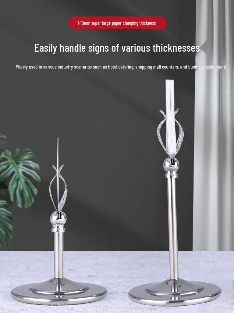 Stainless Steel Table Menu Holder and Number Display Stand