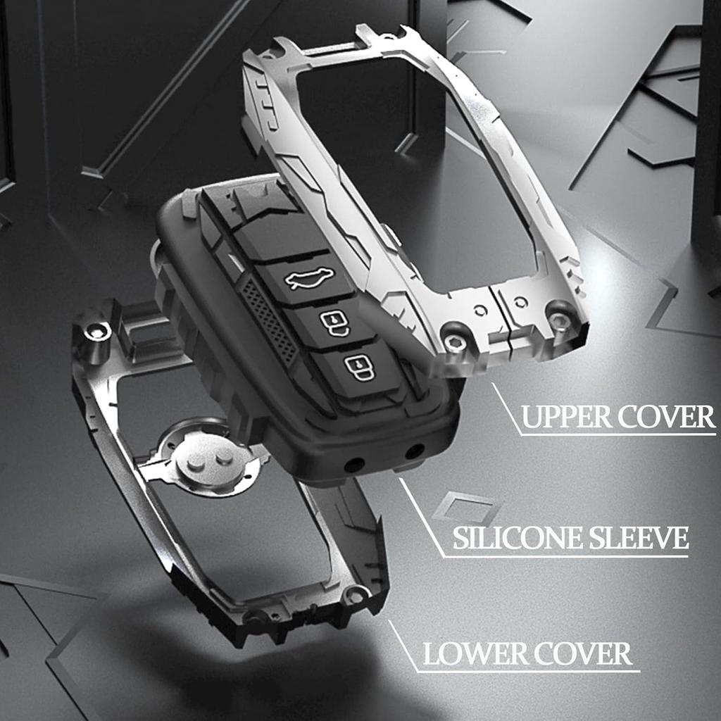 Heavy Metal Key Fob Cover Case Protector For Toyota,Car Key Case Full Protection Key Holder Fit For - Highlander Corolla Prius 2018-2024 RAV4 Camry