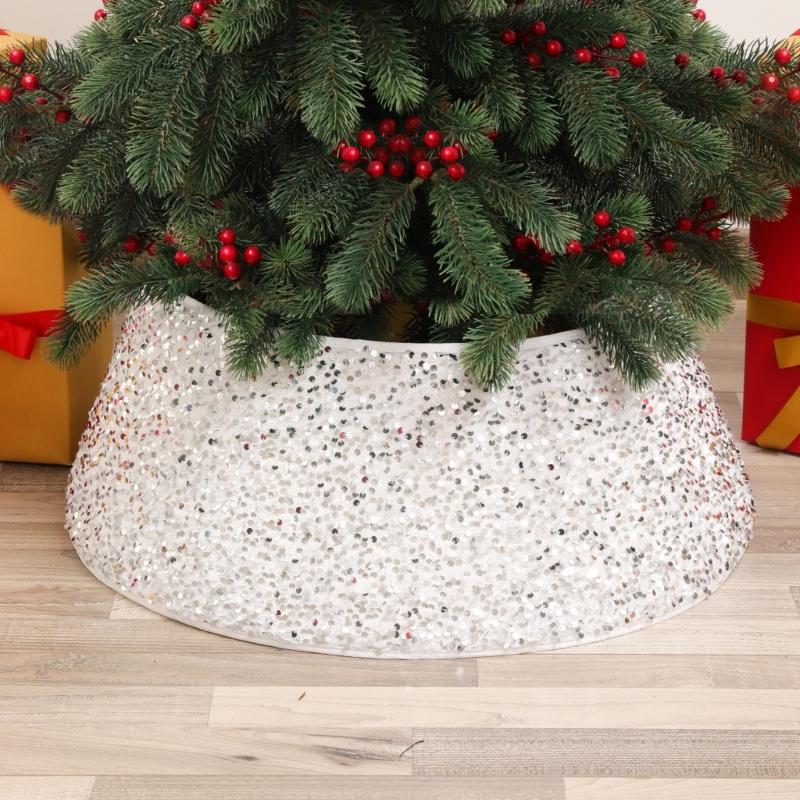 Christmas Tree Collar Collapsible Fabric Christmas Tree Skirt Surround Base for Christmas Tree Skirt Decoration 2024