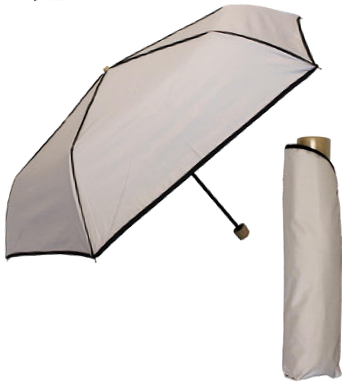 

Легкий Складной Солнечный и Дождевой 55см Внутренний УФ Тепловой Стильный Бежевый Женский Зонт, Защита, Спицы, Покрытие, 99,9% Защита, UPF50+, Защита, бежевый