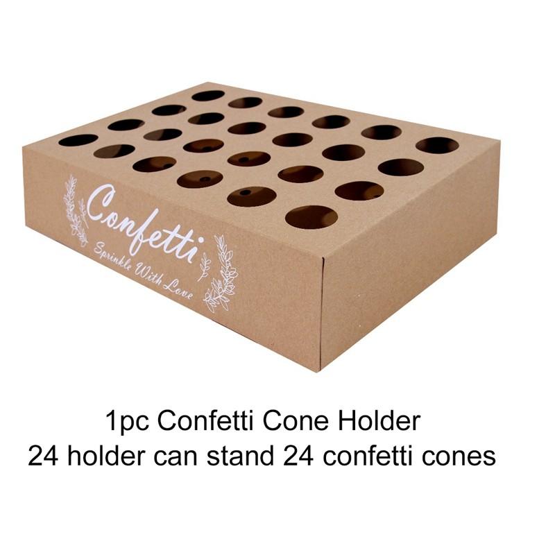 Wedding Kraft Paper Tray Confetti Cone Stand Box Tray For Wedding Decoration Flower Confetti Cones Rustic Wedding Paper Holder