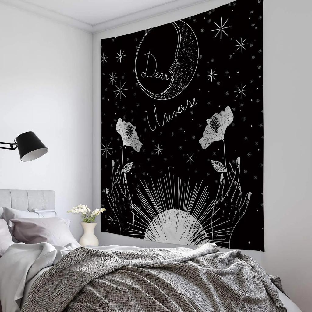 Taro Scandinavian Ins Style Ink Tapestry Bohemian Style Wall Hanging Bedroom Background Wall Decoration