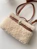 Bag Ladies Premium Retro Wool Lamb Handheld Box Bag Niche Design Shoulder Crossbody Bag