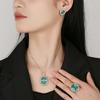 Jewelry Copper Bottom Gold-Plated Simulation Bird'S Nest Chepala Green Temperament Set 15 * 20-10 * 12